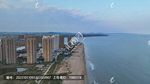 航拍煙臺海陽碧桂園十里金灘