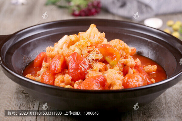 菜花炒西紅柿