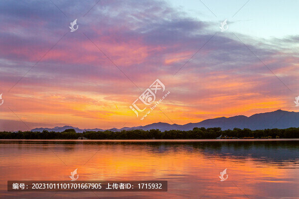 北京頤和園晚霞