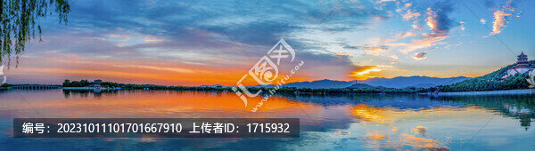 北京頤和園晚霞
