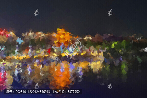 夜景抽象裝飾畫