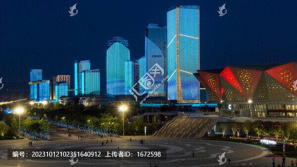 陜西省西安市西安奧體中心夜景