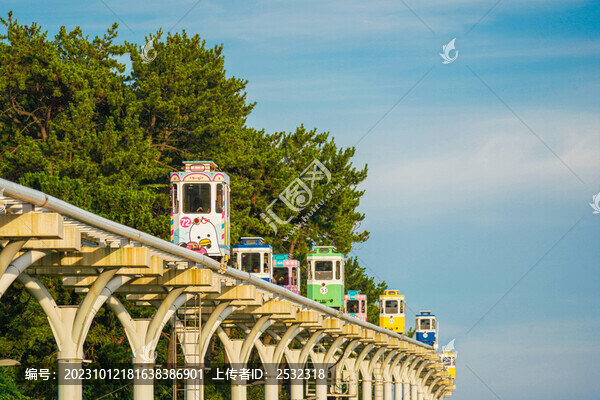 膠囊火車戶外纜車釜山韓國(guó)旅游
