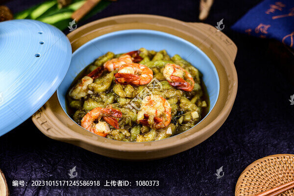 糯茄香草燒九節(jié)蝦