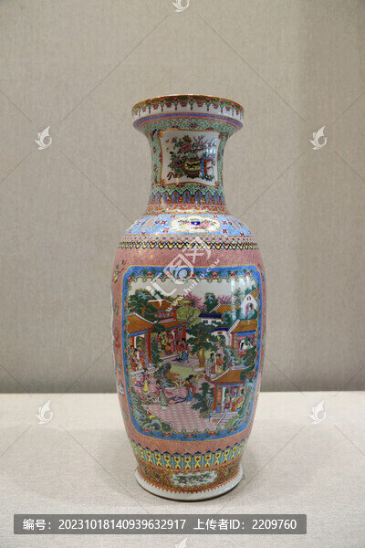 廣彩瓷瓶大觀園瓶