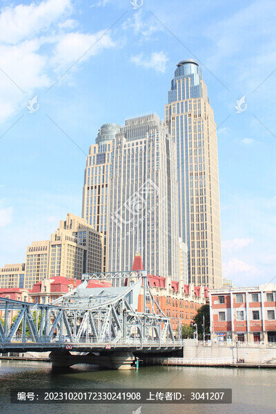 天津解放橋高樓