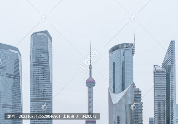 上海陸家嘴城市天際線高樓大廈