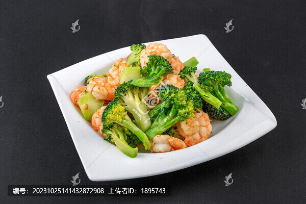 西藍(lán)花炒蝦仁