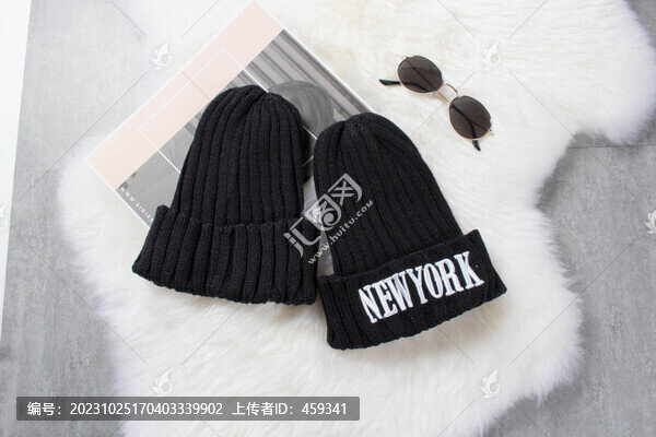 英文刺繡針織帽