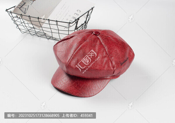 英文PU八角帽