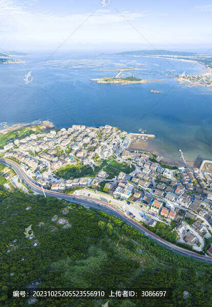 航拍福建平潭島北港村
