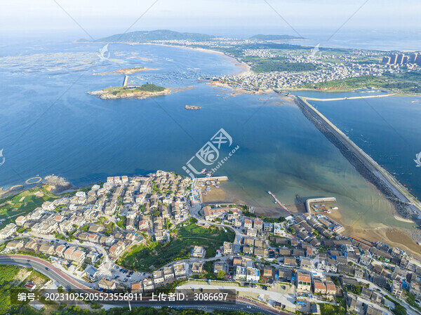 航拍福建平潭島北港村
