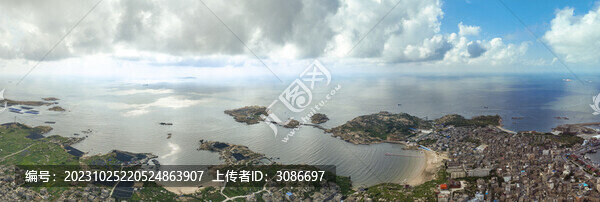 航拍福建平潭島猴研三島