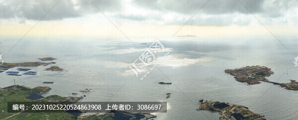 航拍福建平潭島猴研三島