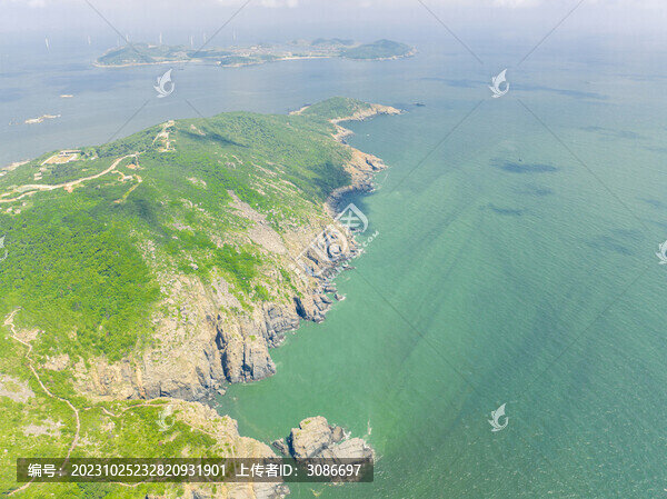 航拍福建平潭島仙人井海岸