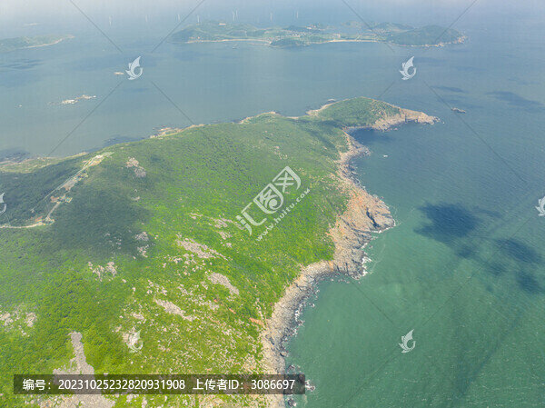 航拍福建平潭島仙人井海岸