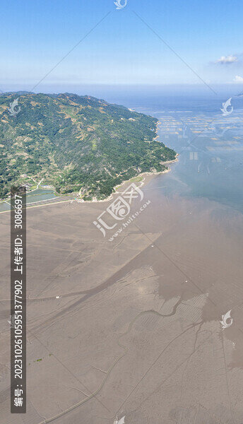 航拍福建霞浦虎嶼島灘涂養(yǎng)殖