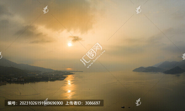 航拍廣東深圳較場(chǎng)尾大鵬灣
