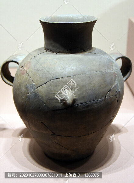 灰陶背壺