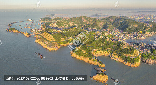航拍浙江溫州石塘半島