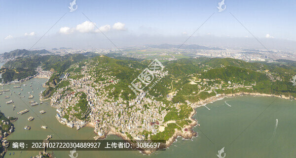 航拍浙江溫州石塘半島全景