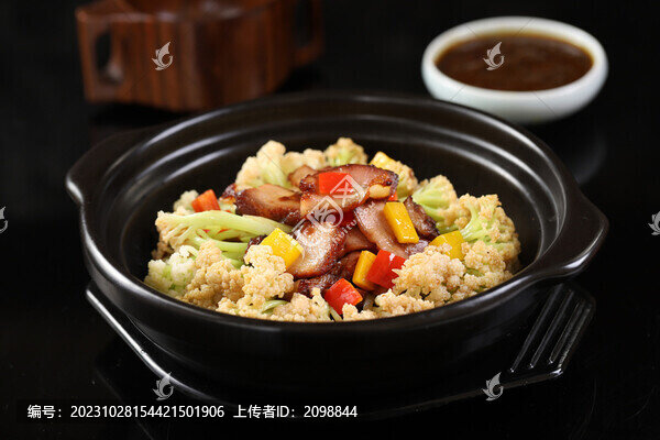 菜花啫叉燒