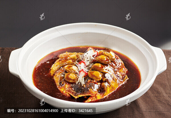 鮑魚燒魚頭
