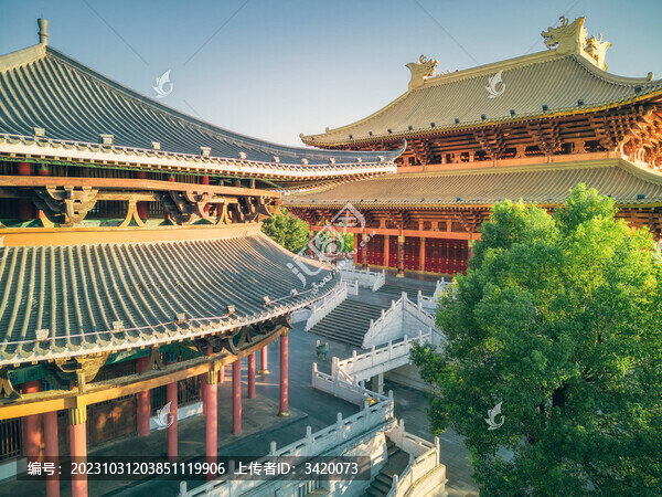 航拍廣西柳州文廟傳統(tǒng)建筑
