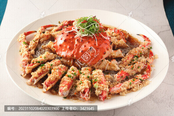蒜蓉粉絲蒸帝王蟹