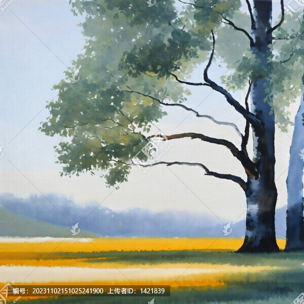 清新水彩玄關(guān)裝飾畫