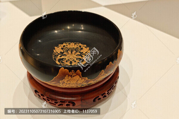 平遙漆器大漆山水清音筆洗