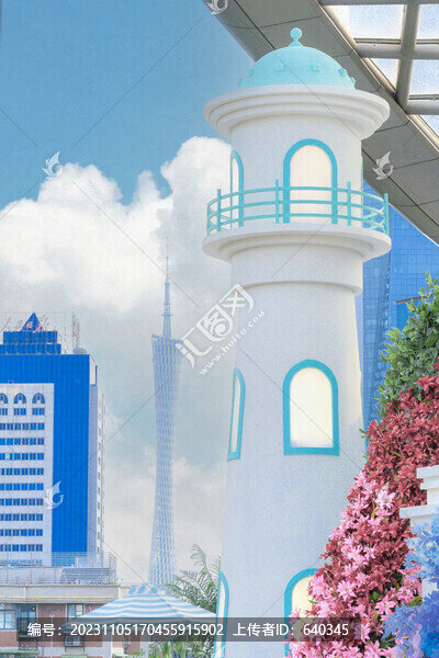 天環(huán)樓臺(tái)上的仿圣托里尼建筑