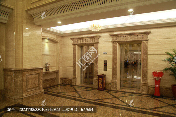 酒店通道電梯口電梯間室內(nèi)裝飾