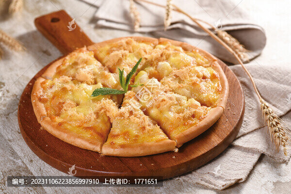 肉松水果披薩