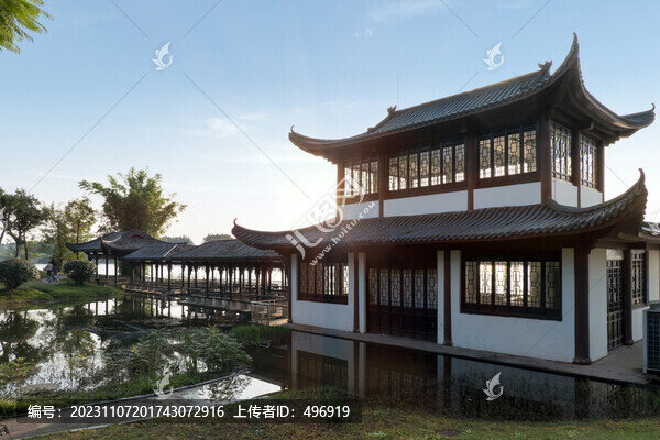 重慶大足龍水湖公園古建筑閣樓
