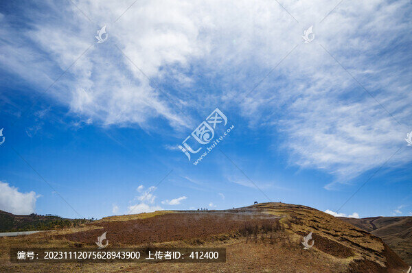 藍(lán)天白云高山田野