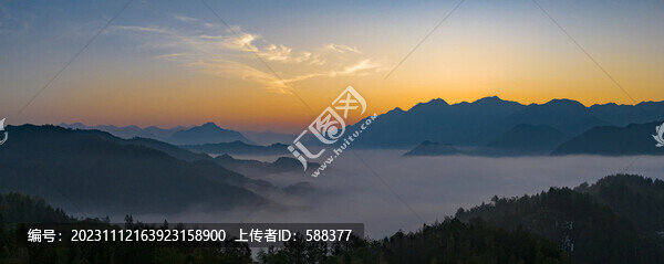 江南麗水高山群山晨曦云海云霧