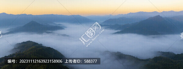 江南高山群山晨曦云海云霧航拍