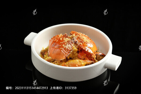 金沙蒜香焗肉蟹