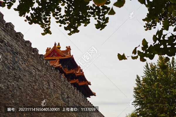 北京故宮角樓秋色