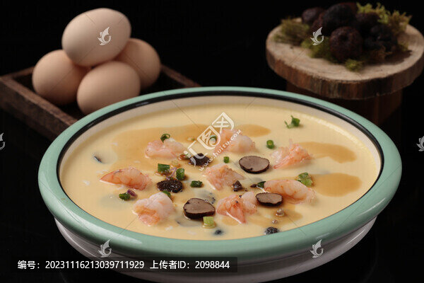 冷榨茶籽油黑松露蝦仁蒸蛋