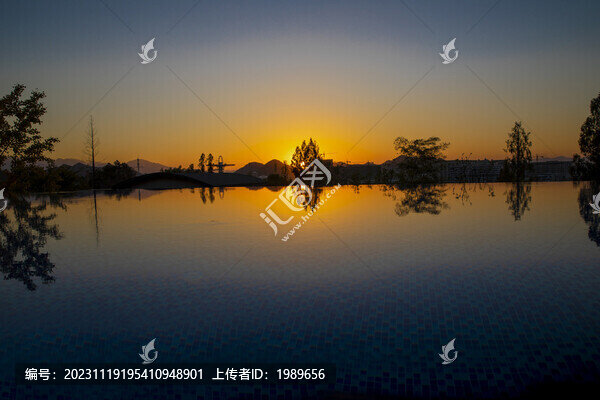 倒影日落