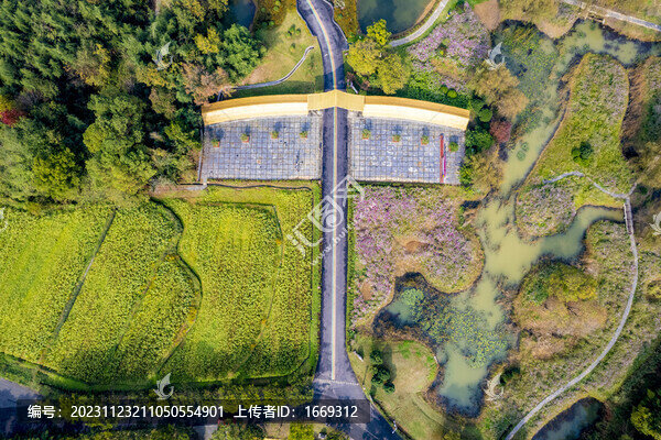 航拍南京高淳橋里高村景區(qū)