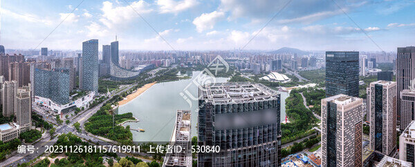 航拍合肥商務(wù)區(qū)建筑街景