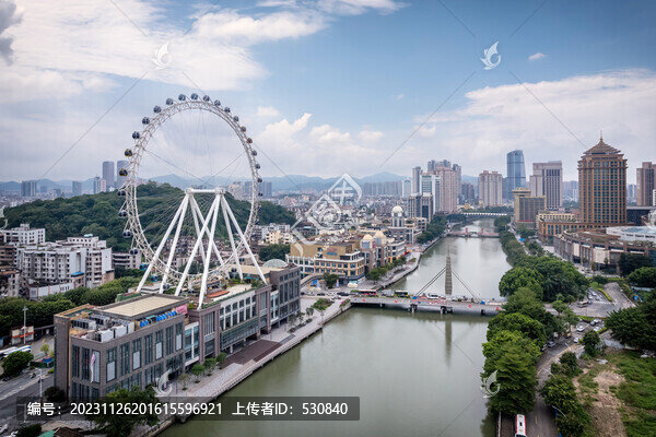 航拍中山岐江河兩岸