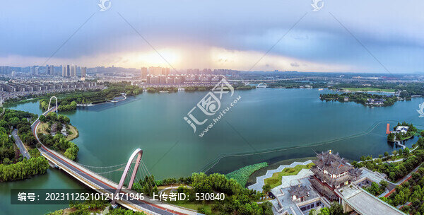 航拍紹興城市景觀街景