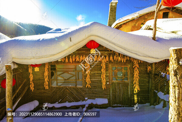 東北鄉(xiāng)村雪景