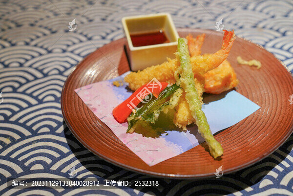 炸蝦天婦羅日本料理美食