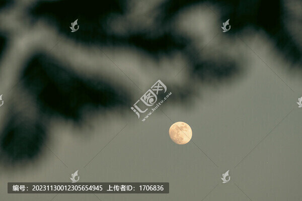秋天的月亮特寫