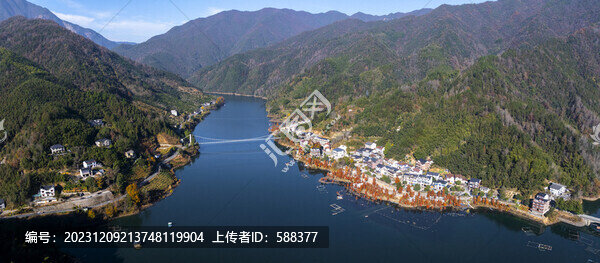 杭州於潛柳溪江青山殿水庫風光